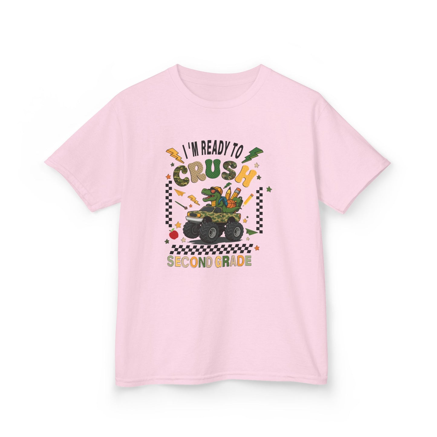 Kids Tee — "I'm Ready to Crush Second Grade" Monster Truck Back-to-School Shirt