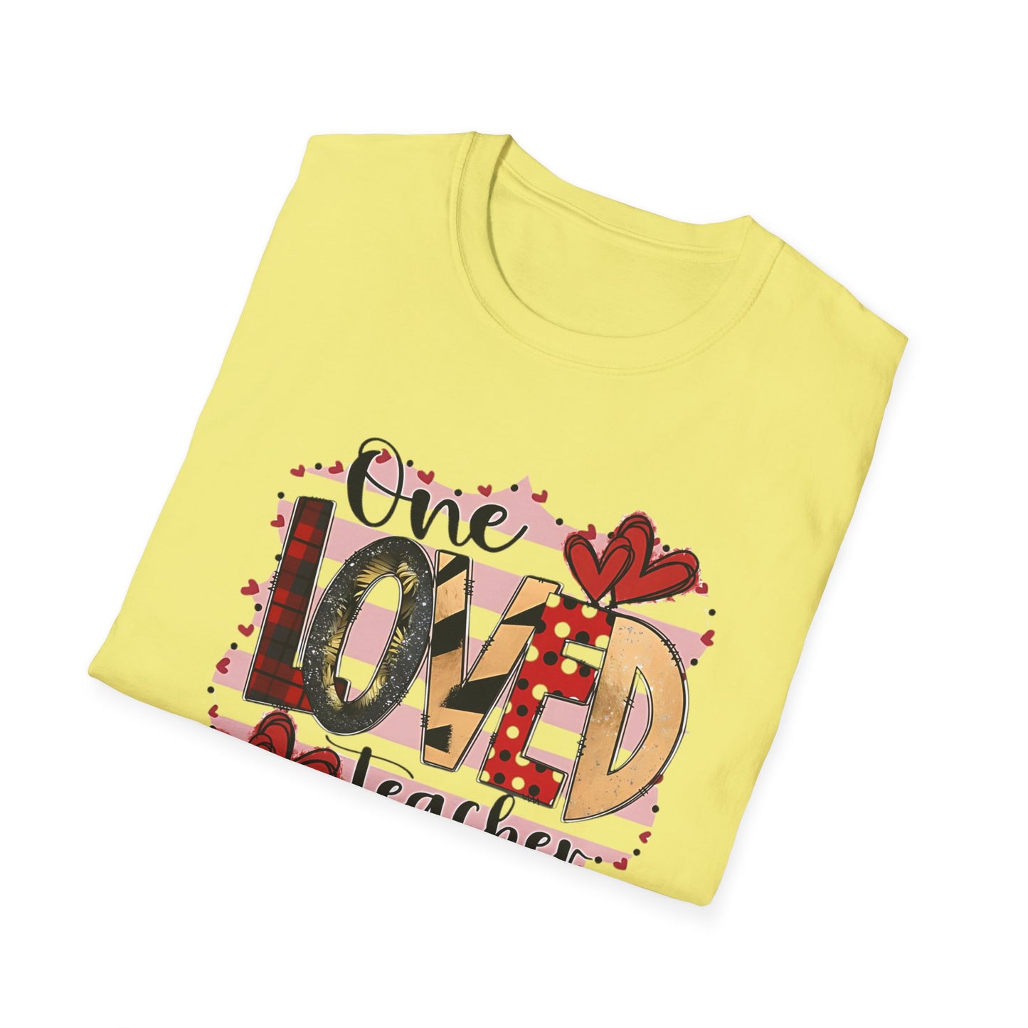 One Loved Teacher T-Shirt — Cute Plaid & Hearts Teacher Appreciation Tee