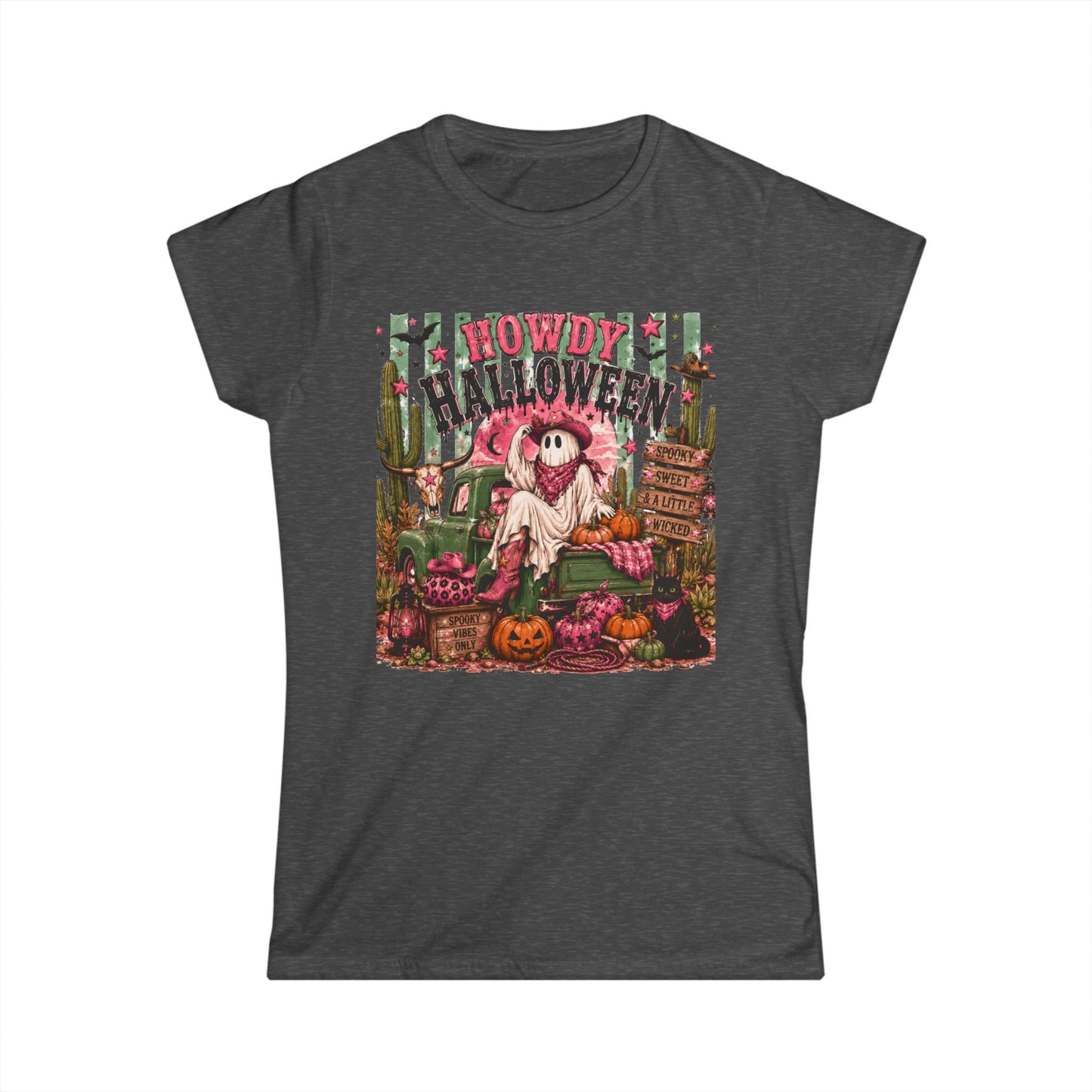 Howdy Halloween Pink Western Ghost Graphic Tee
