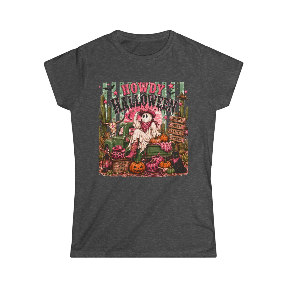 Howdy Halloween Pink Western Ghost Graphic Tee