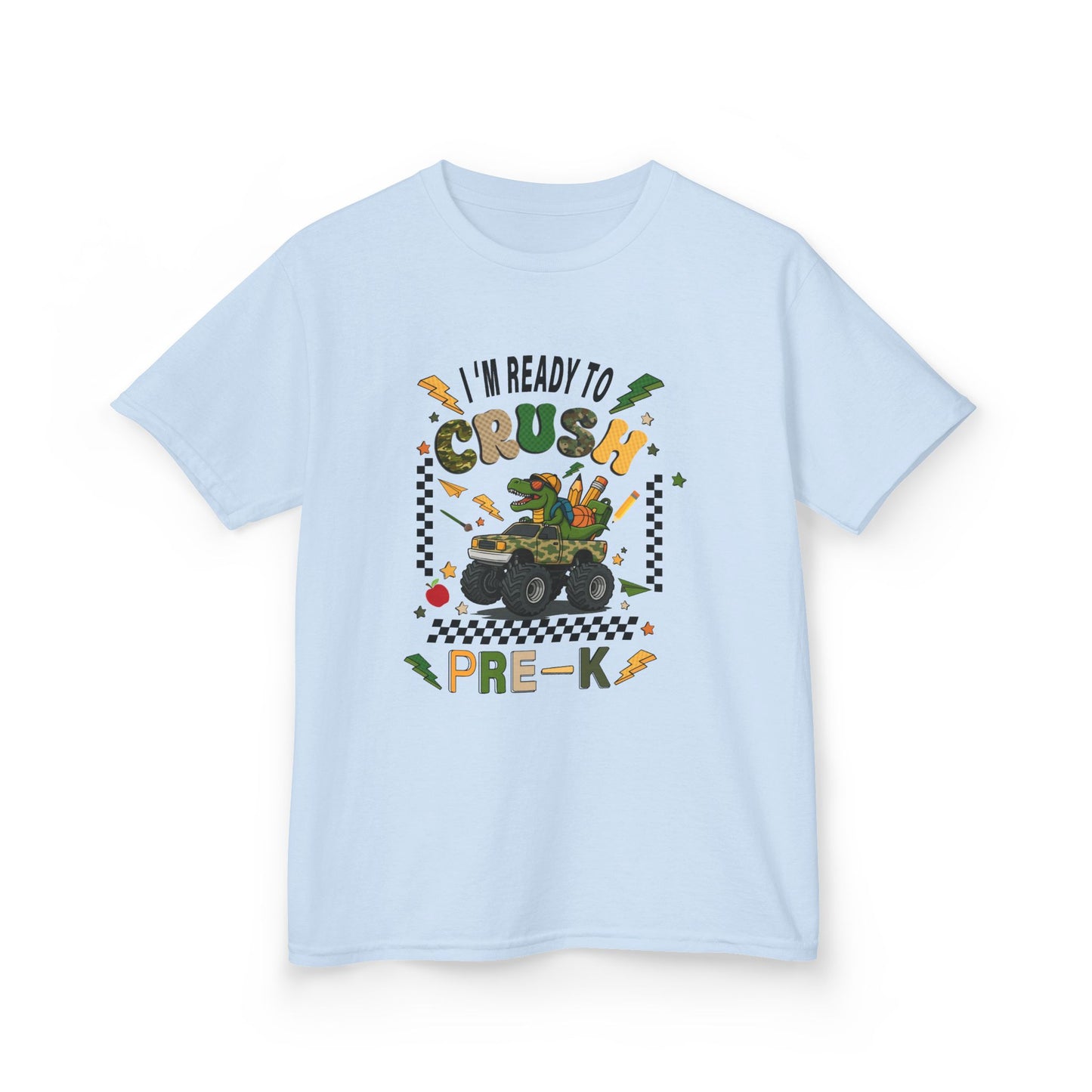 Kids Tee — “I’m Ready to Crush Pre-K” Monster Truck Preschool Shirt