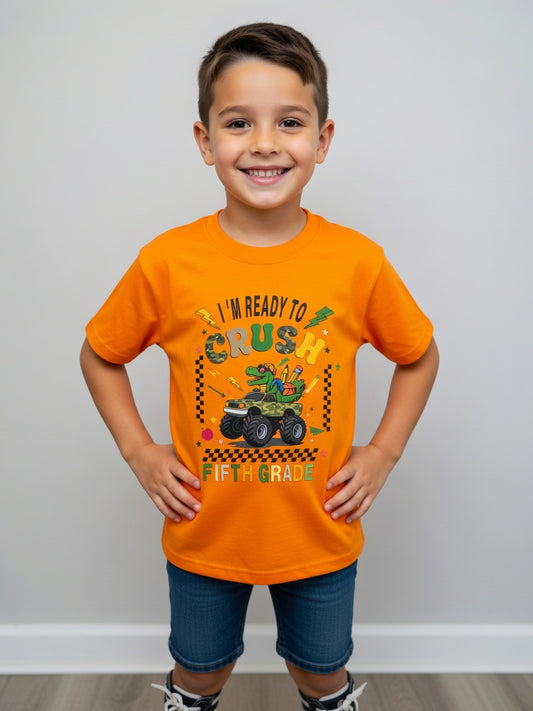 Kids 'I'm Ready to Crush Fifth Grade' T-Shirt — Back-to-School Monster Truck Tee