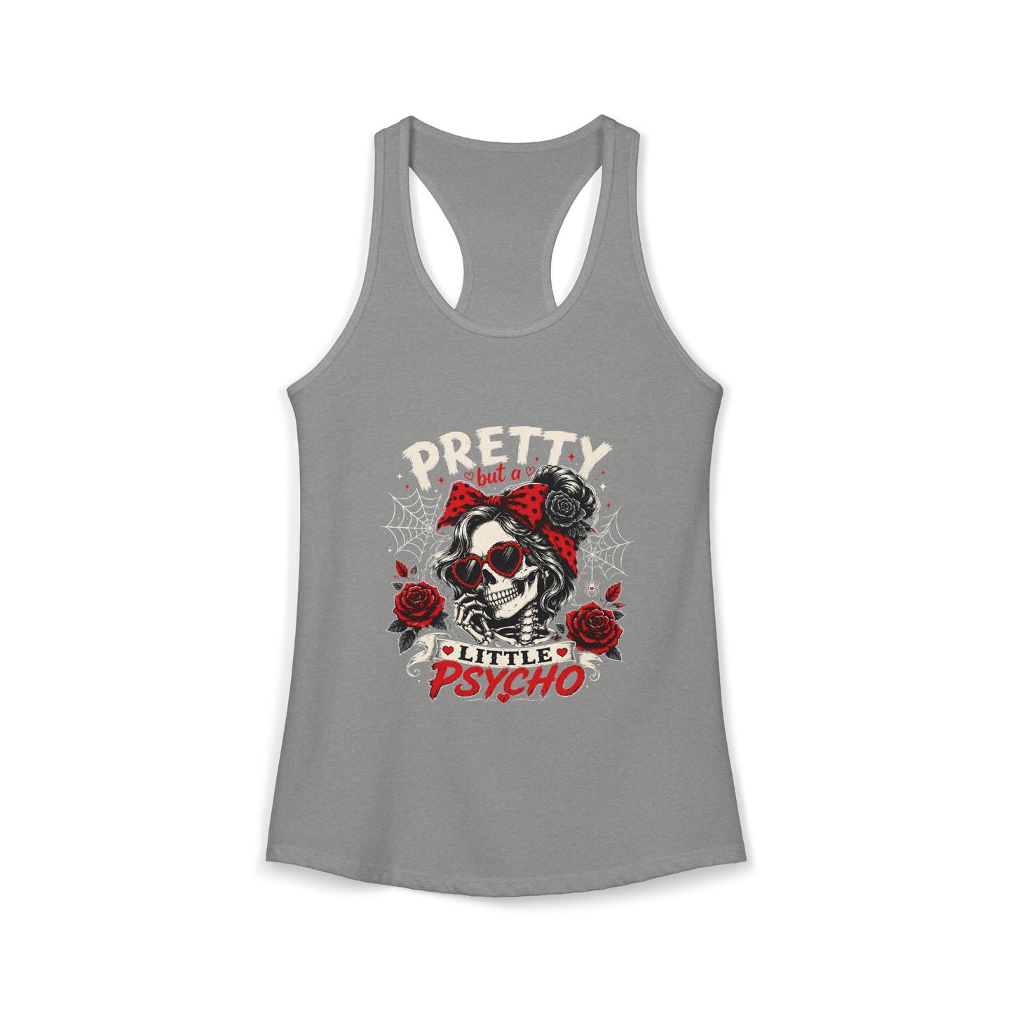 Pretty But A Little Psycho Skeleton Tank Top — Women's Racerback