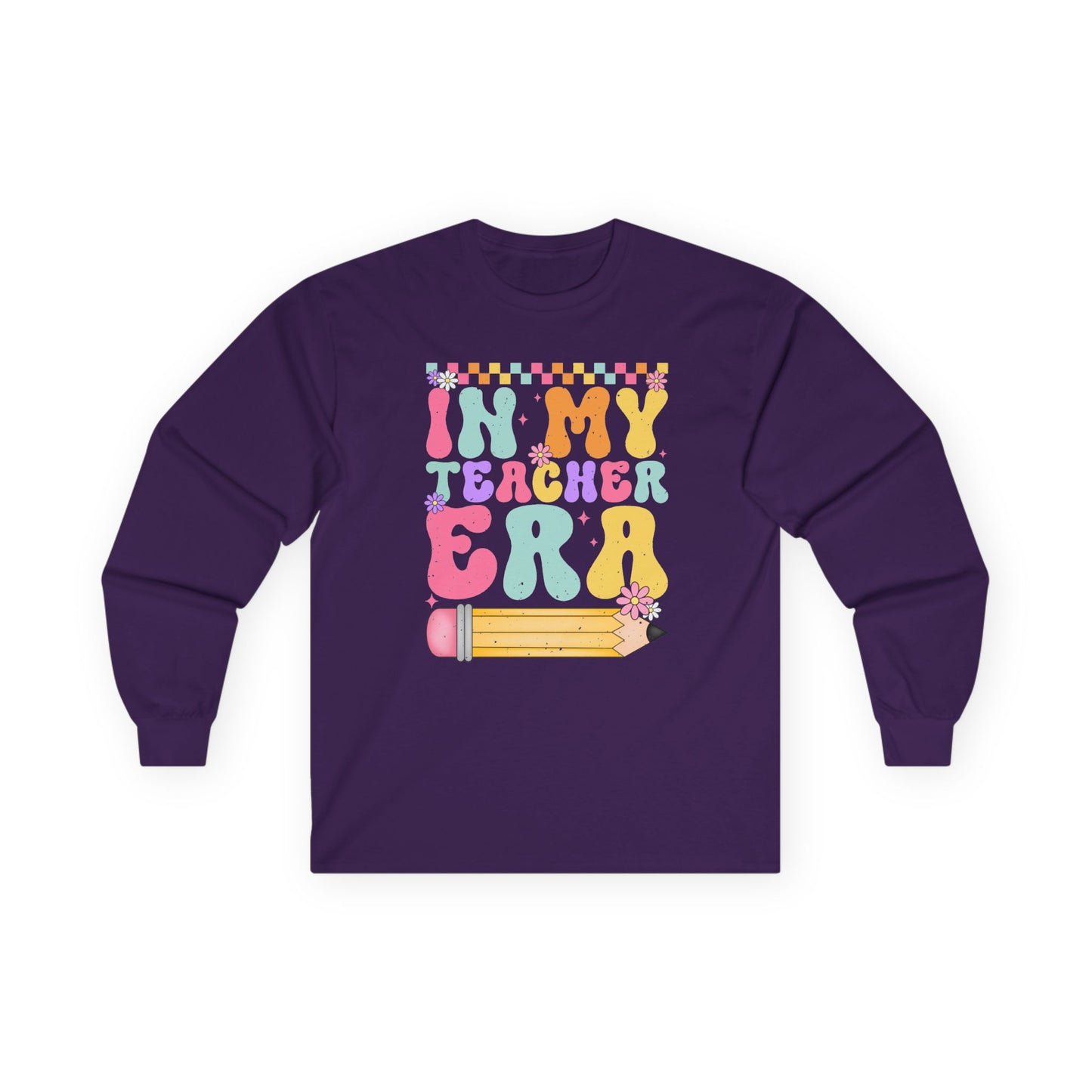 Teacher Era Long Sleeve Tee — "In My Teacher Era" Colorful Pencil Design