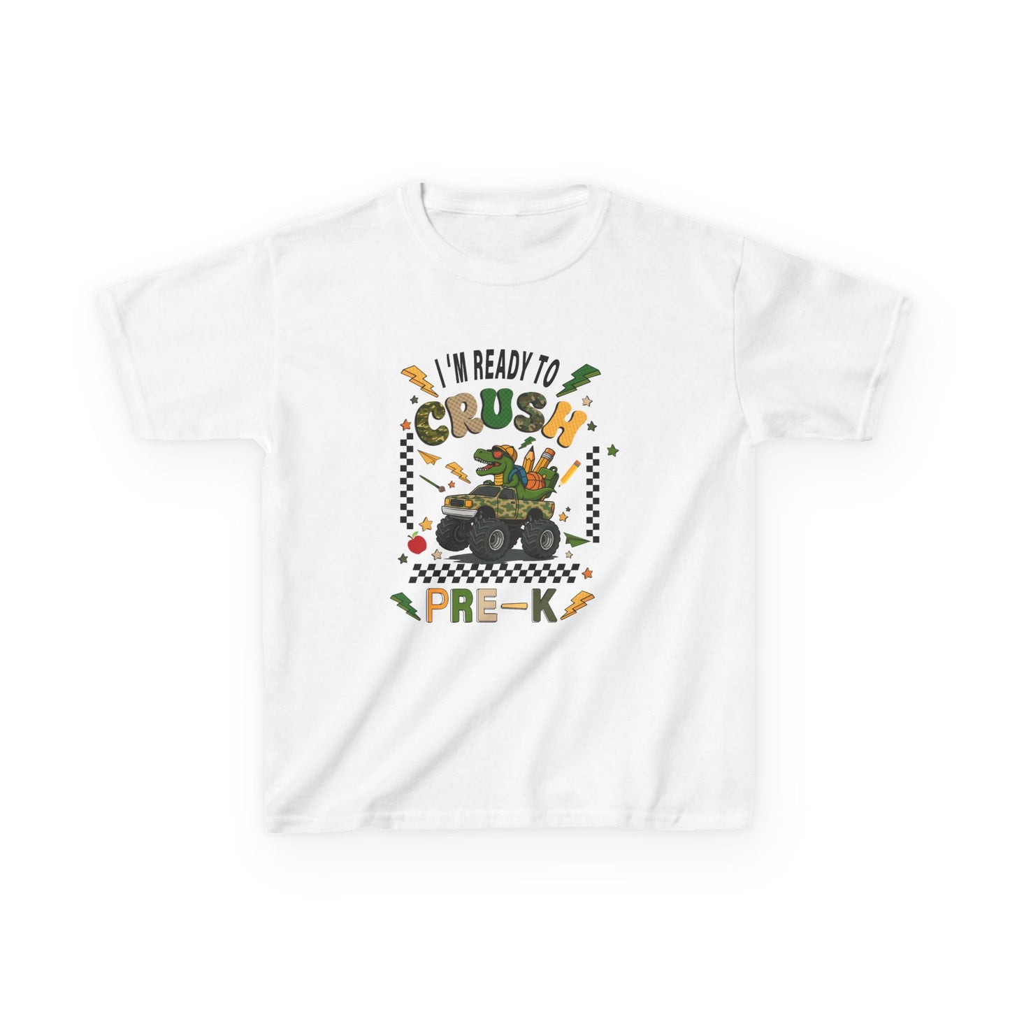 Kids Tee — “I’m Ready to Crush Pre-K” Monster Truck Preschool Shirt