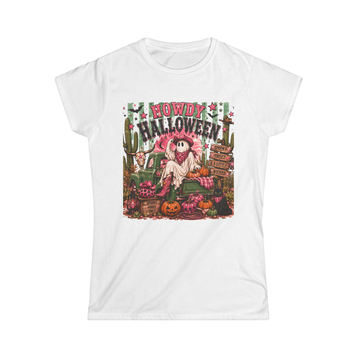 Howdy Halloween Pink Western Ghost Graphic Tee