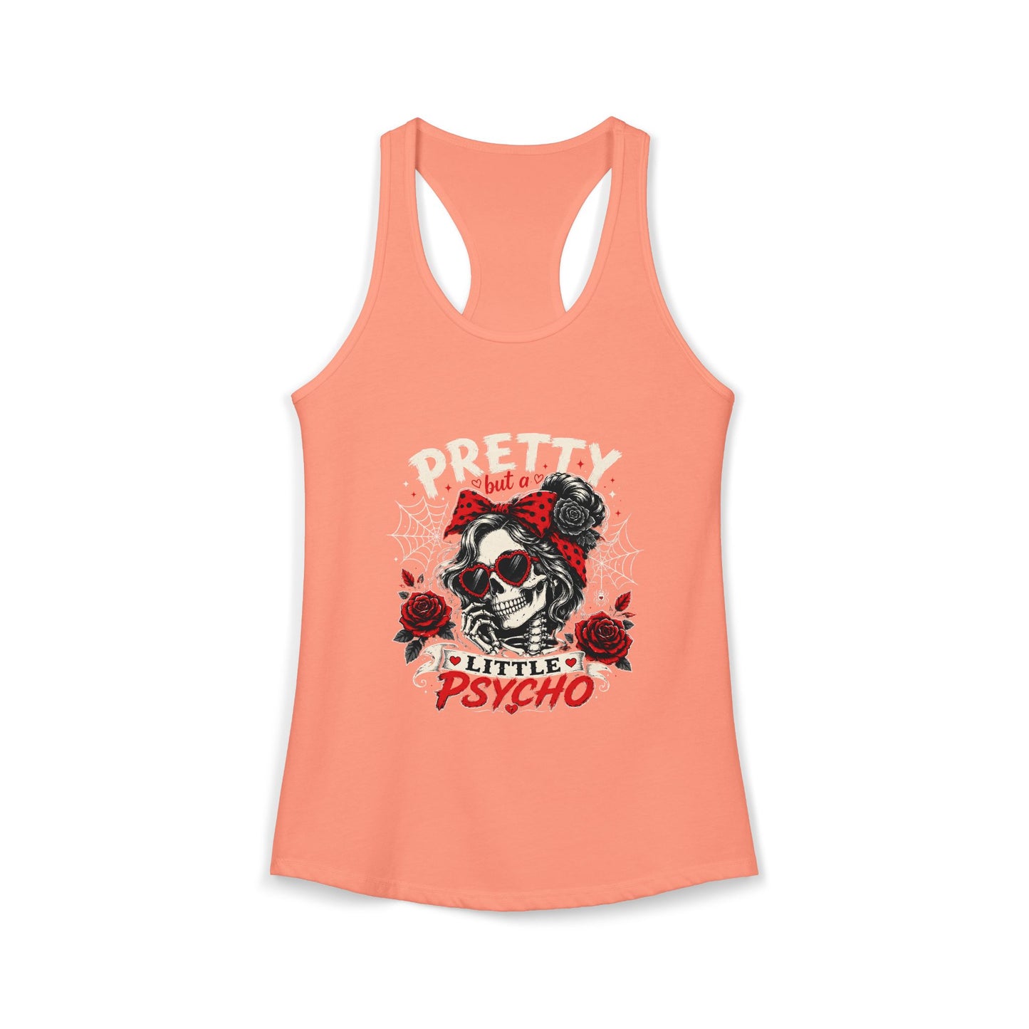 Pretty But A Little Psycho Skeleton Tank Top — Women's Racerback