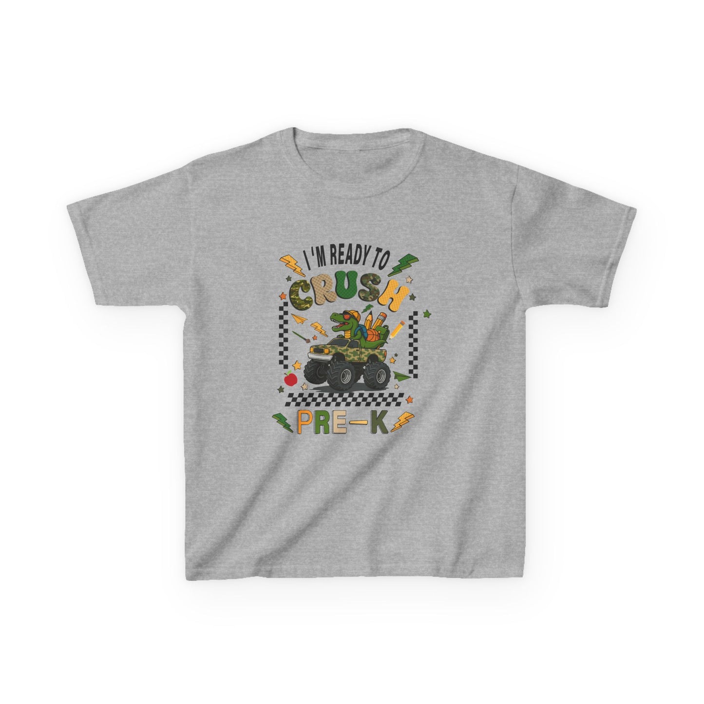 Kids Tee — “I’m Ready to Crush Pre-K” Monster Truck Preschool Shirt