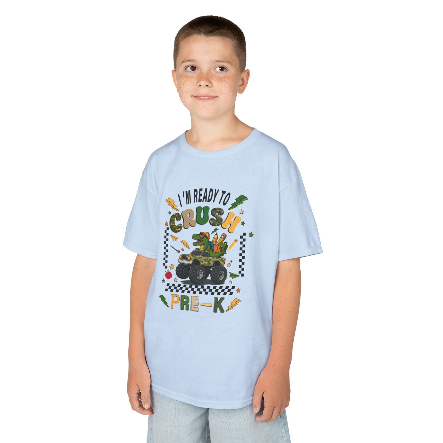 Kids Tee — “I’m Ready to Crush Pre-K” Monster Truck Preschool Shirt