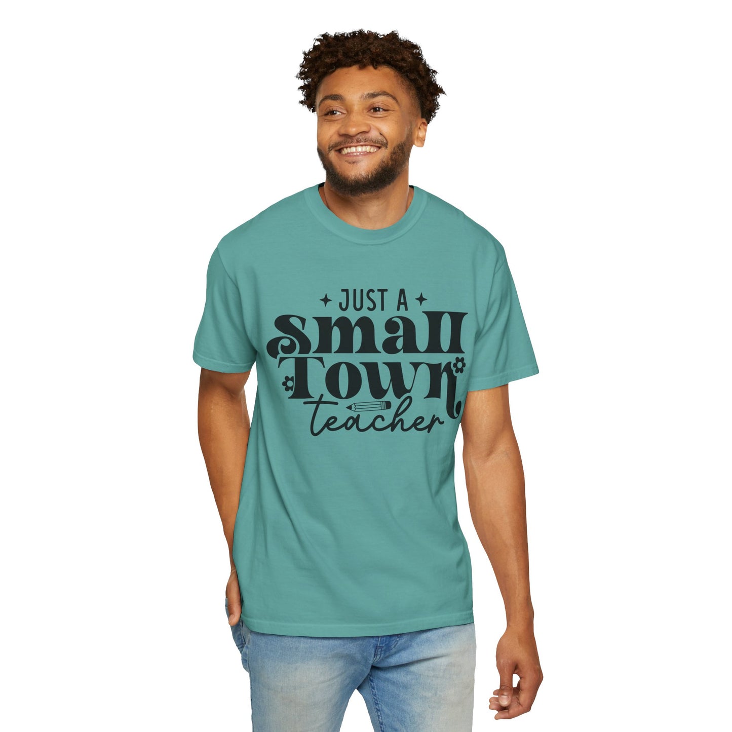 Just a Small Town Teacher T-Shirt — Retro Script Teacher Gift
