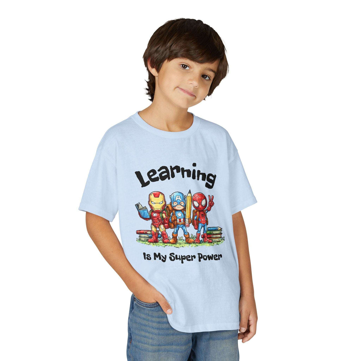 "Learning Is My Super Power" Youth Graphic Tee (Heroes Design)