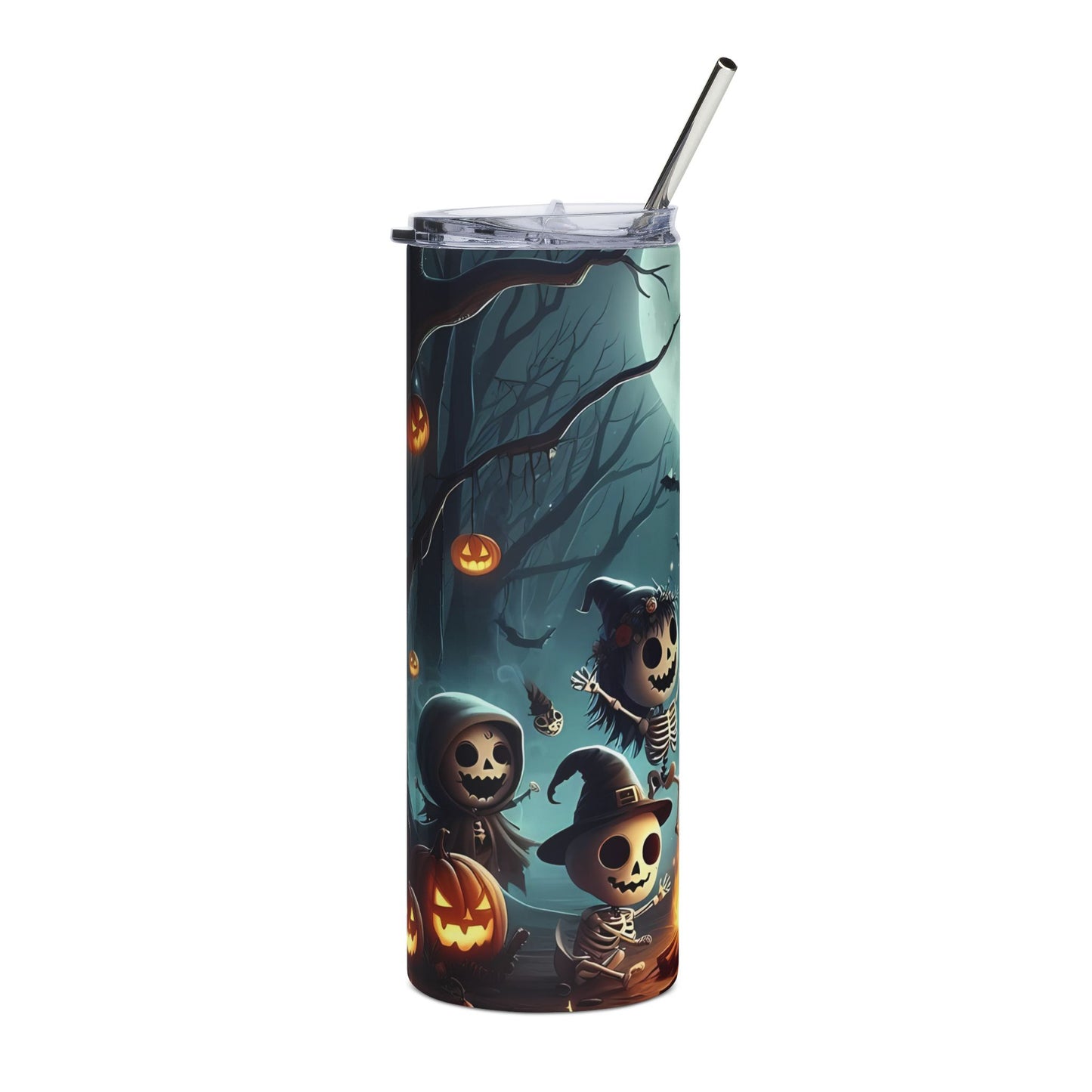Halloween Skeleton Campfire Tumbler — 20oz Stainless Steel Travel Cup