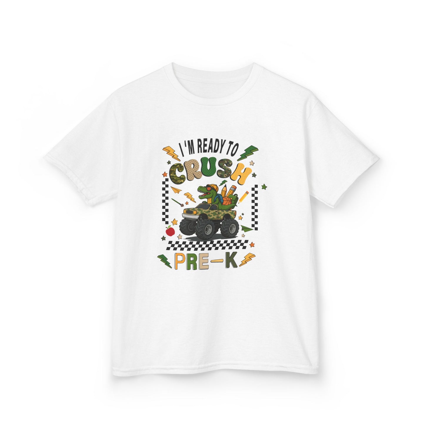 Kids Tee — “I’m Ready to Crush Pre-K” Monster Truck Preschool Shirt