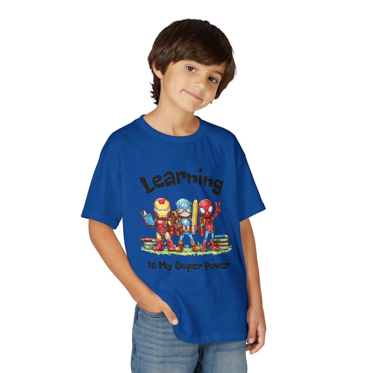 "Learning Is My Super Power" Youth Graphic Tee (Heroes Design)