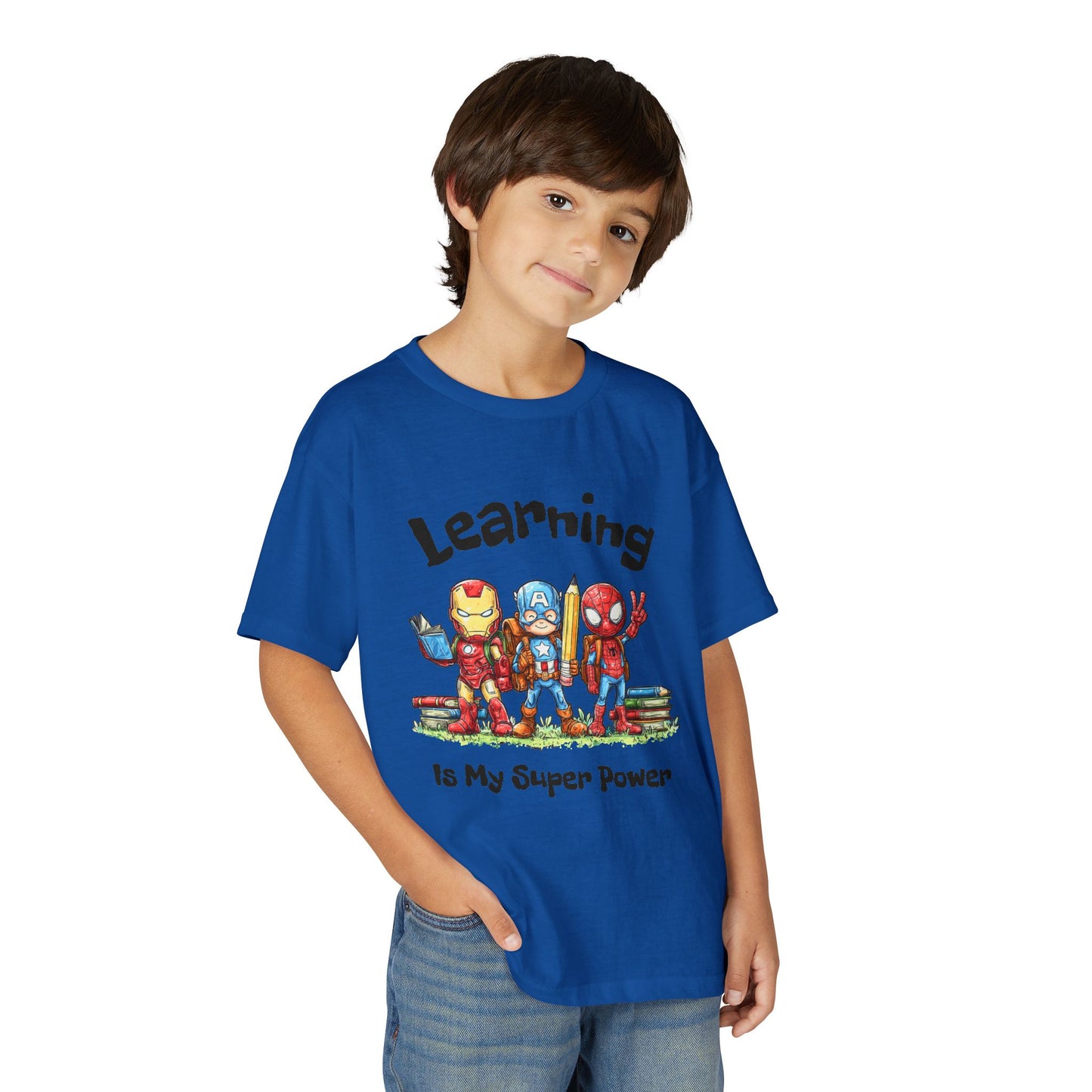 "Learning Is My Super Power" Youth Graphic Tee (Heroes Design)
