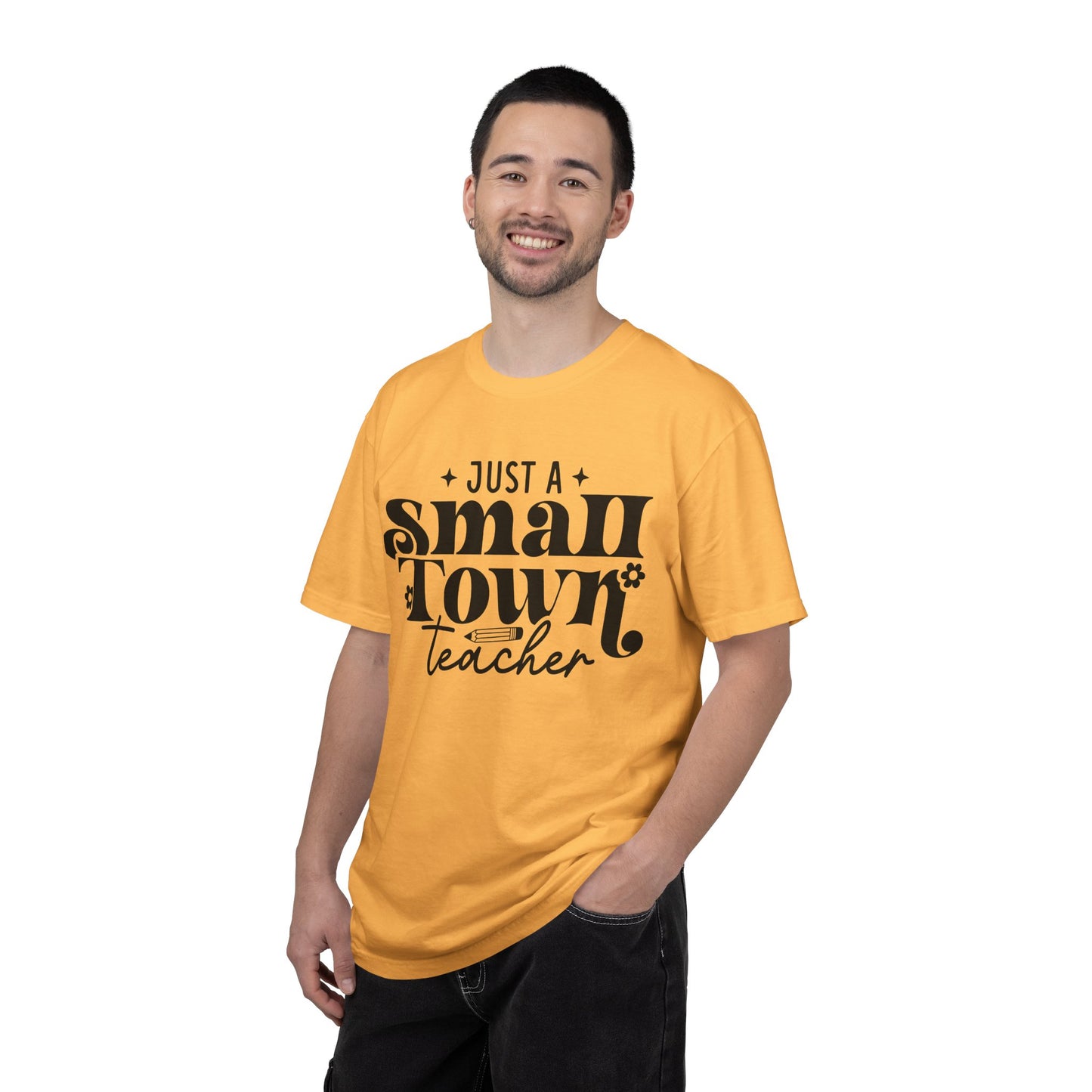 Just a Small Town Teacher T-Shirt — Retro Script Teacher Gift
