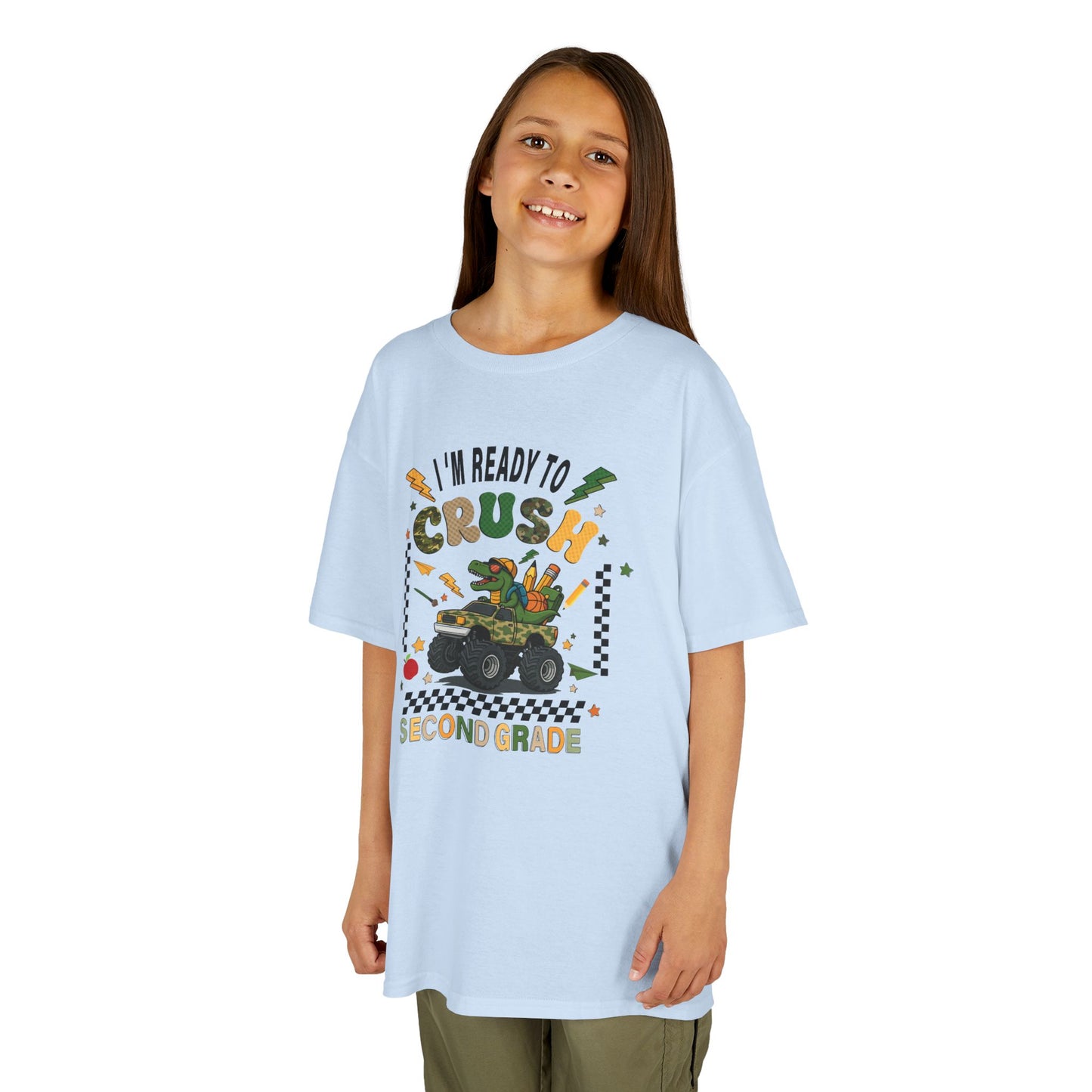 Kids Tee — "I'm Ready to Crush Second Grade" Monster Truck Back-to-School Shirt