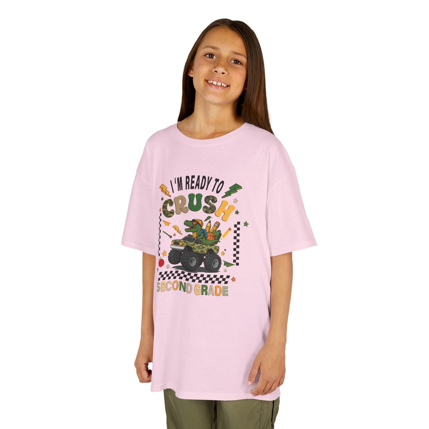 Kids Tee — "I'm Ready to Crush Second Grade" Monster Truck Back-to-School Shirt