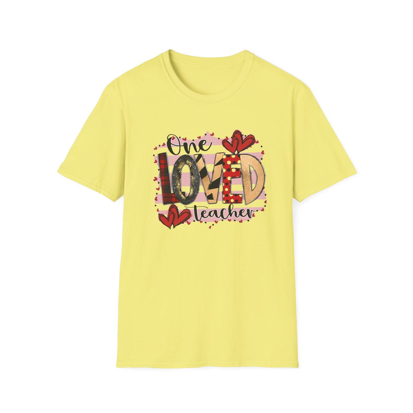 One Loved Teacher T-Shirt — Cute Plaid & Hearts Teacher Appreciation Tee