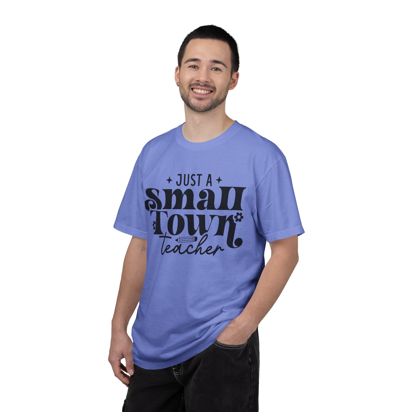 Just a Small Town Teacher T-Shirt — Retro Script Teacher Gift