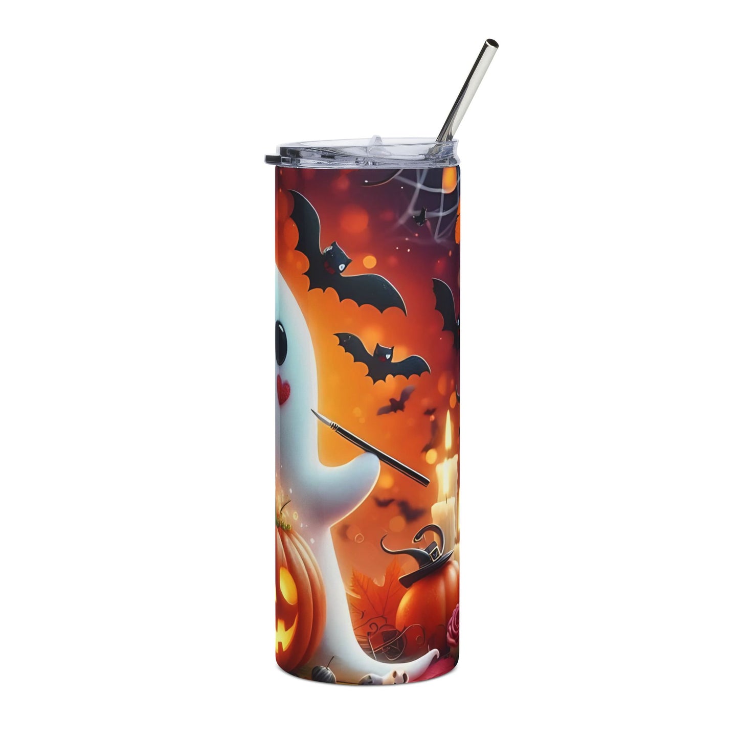 Spooky Sweet Ghost & Pumpkin 20oz Stainless Steel Tumbler