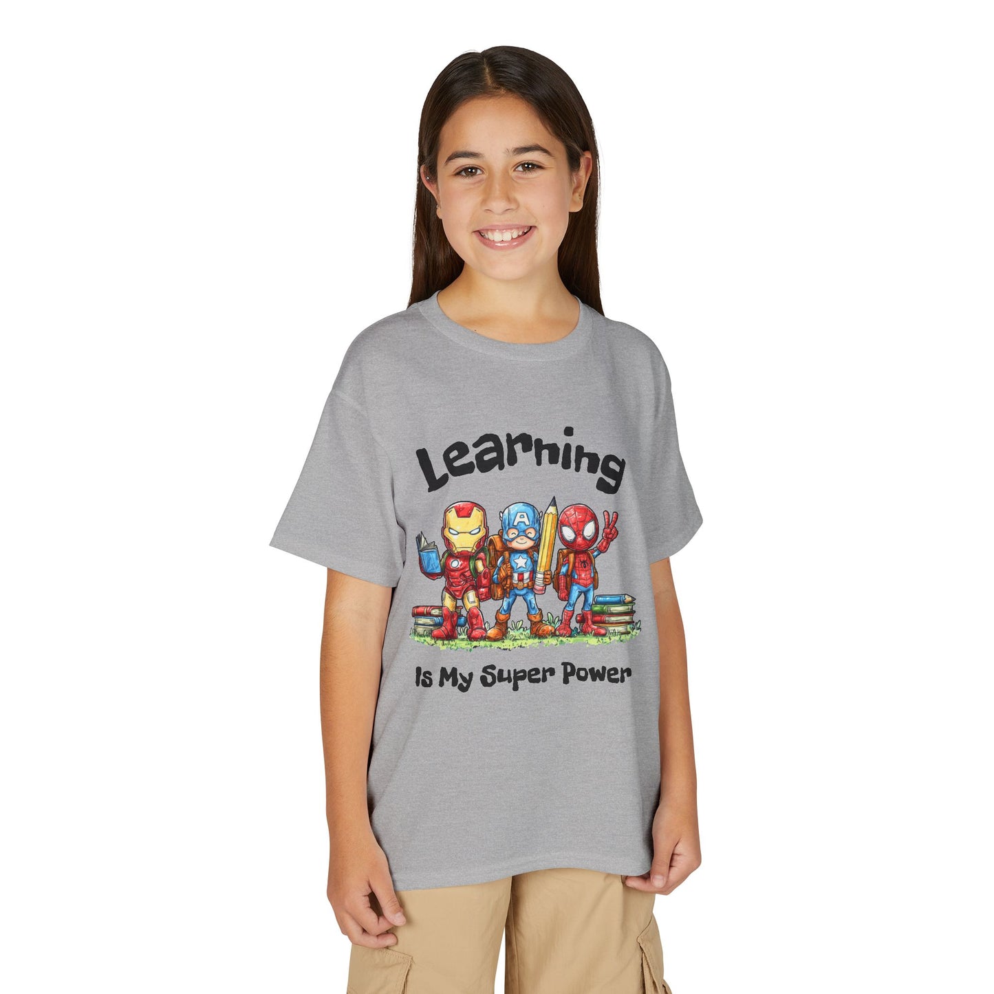 "Learning Is My Super Power" Youth Graphic Tee (Heroes Design)