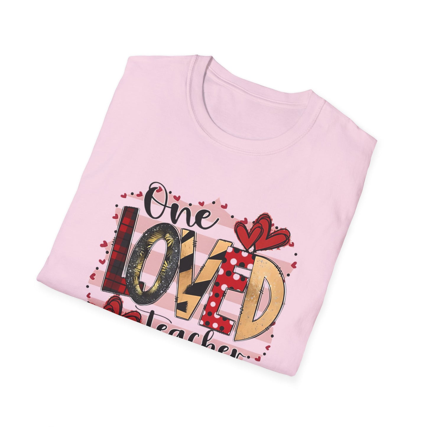 One Loved Teacher T-Shirt — Cute Plaid & Hearts Teacher Appreciation Tee