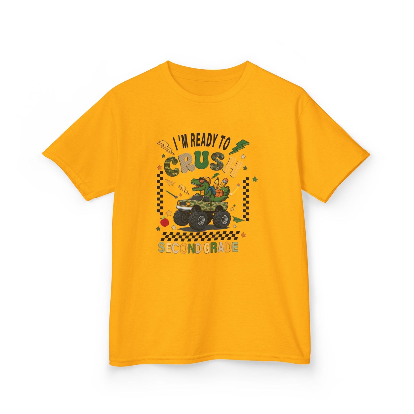 Kids Tee — "I'm Ready to Crush Second Grade" Monster Truck Back-to-School Shirt