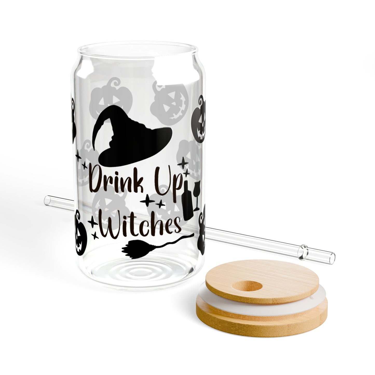 'Drink Up Witches' Halloween Witch & Jack-O'-Lantern Tumbler (16 oz)