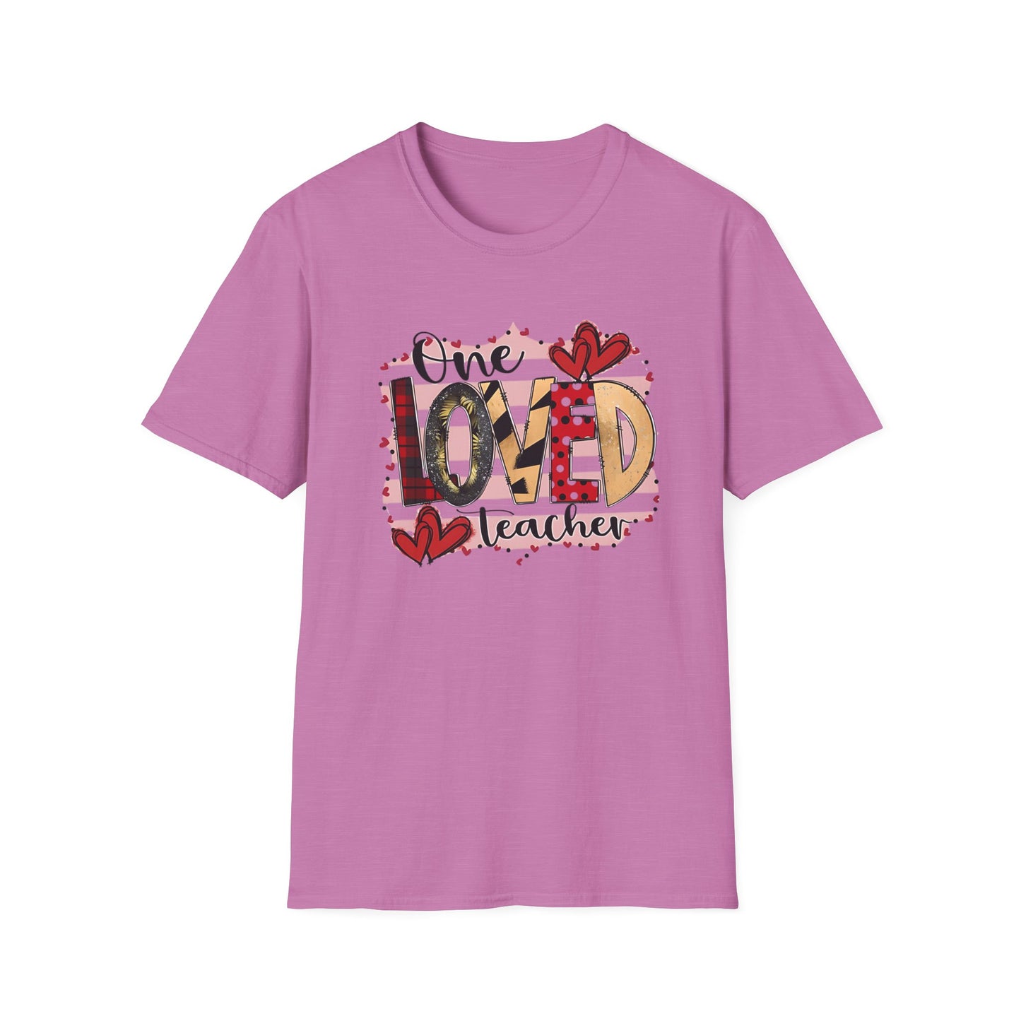 One Loved Teacher T-Shirt — Cute Plaid & Hearts Teacher Appreciation Tee
