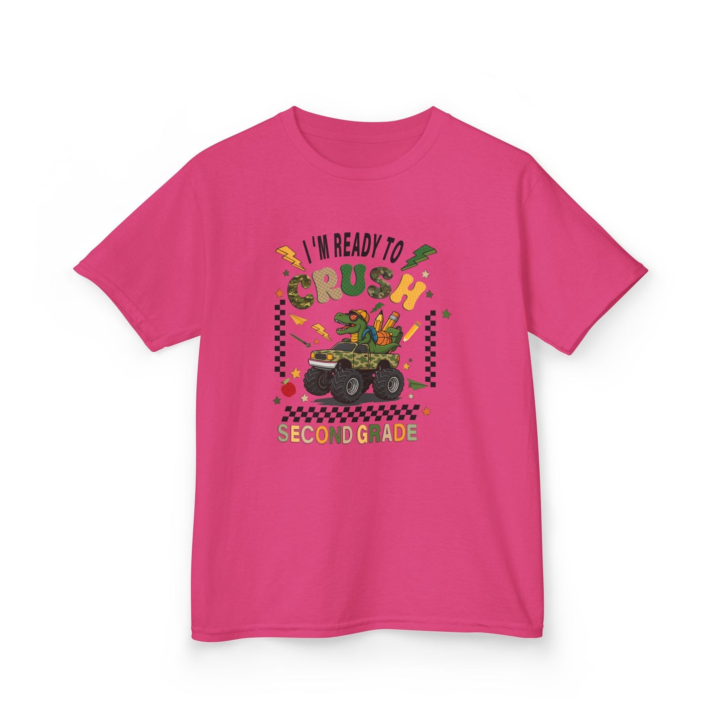 Kids Tee — "I'm Ready to Crush Second Grade" Monster Truck Back-to-School Shirt