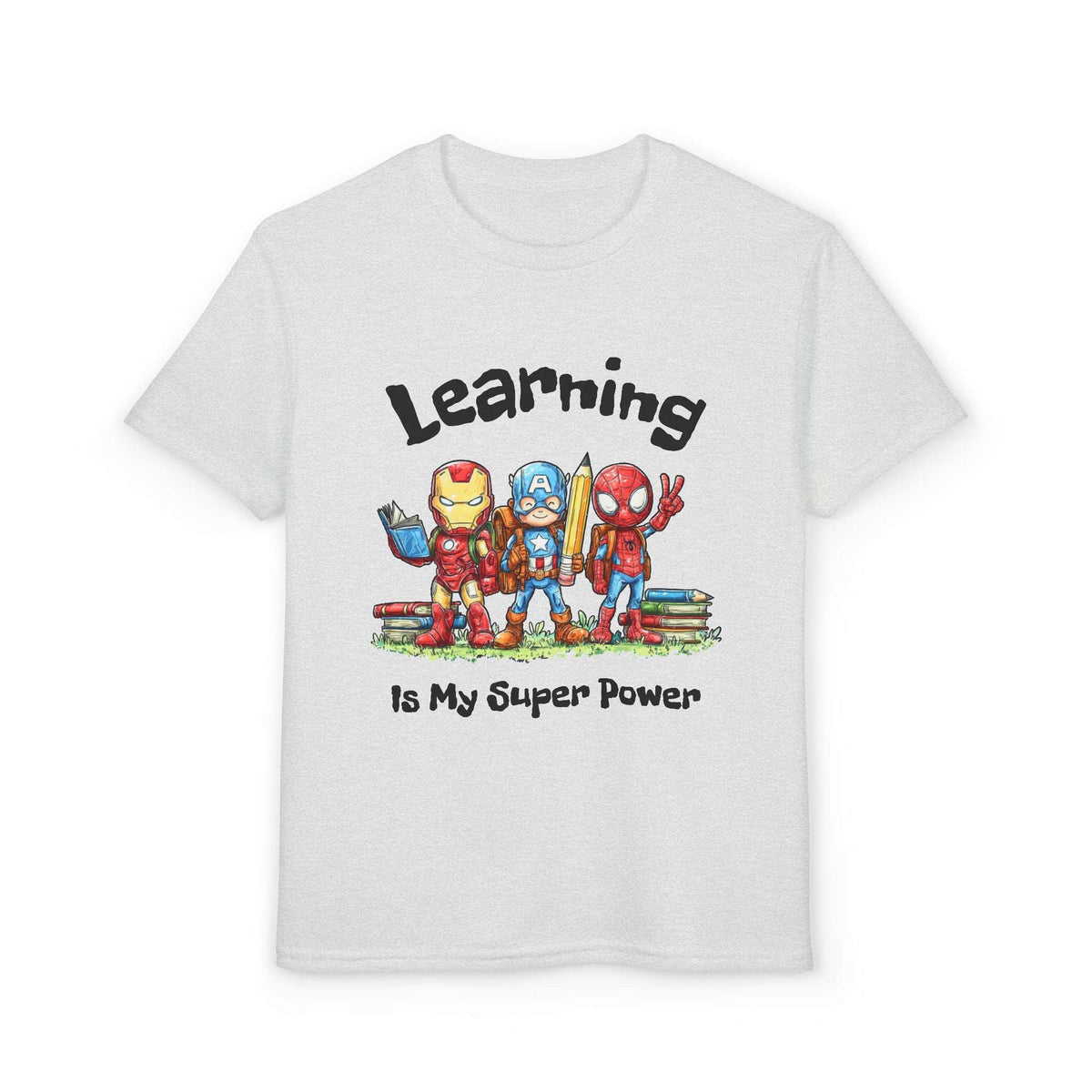 "Learning Is My Super Power" Youth Graphic Tee (Heroes Design)
