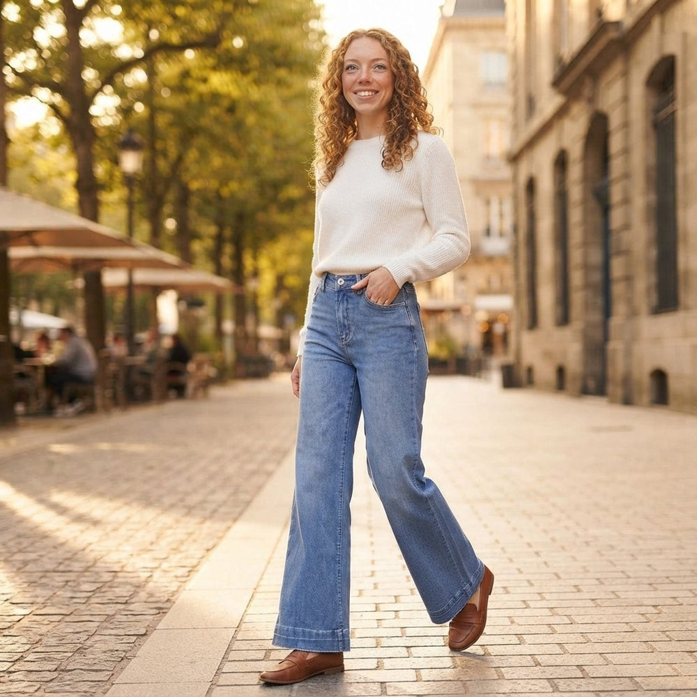 Dokotoo High Waisted Wide Leg Flare Jeans